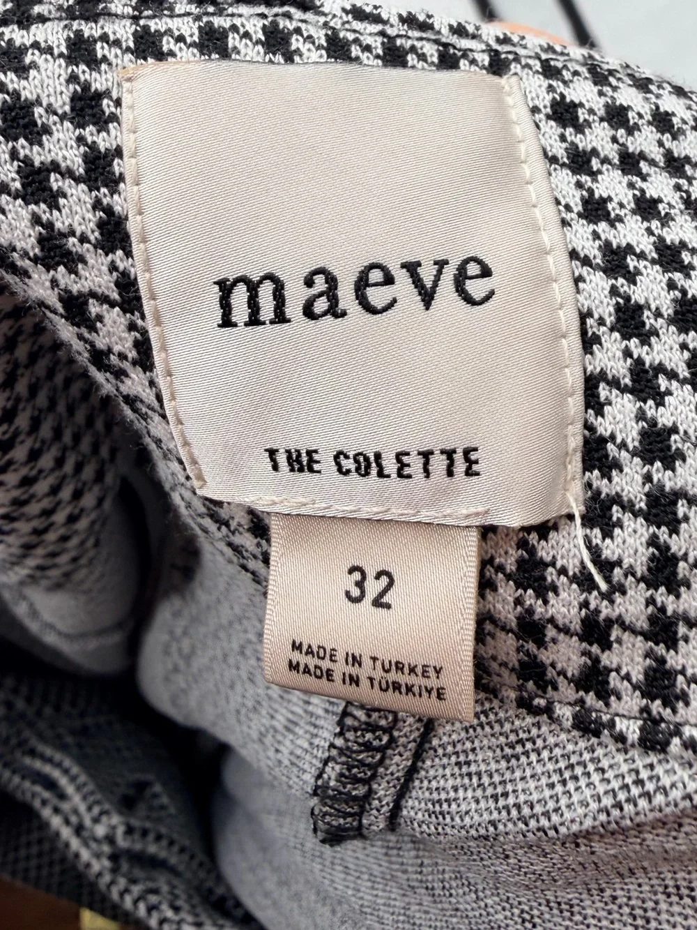 Anthropologie Maeve Colette Houndstooth Wide Leg Crop Pants 32